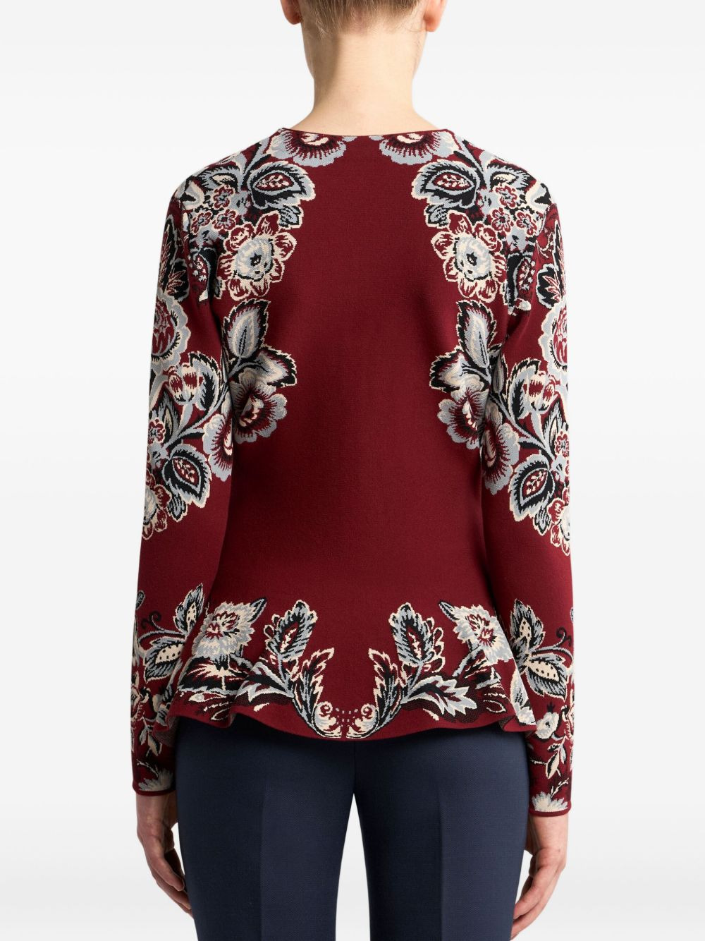 floral-pattern flared cardigan - 3