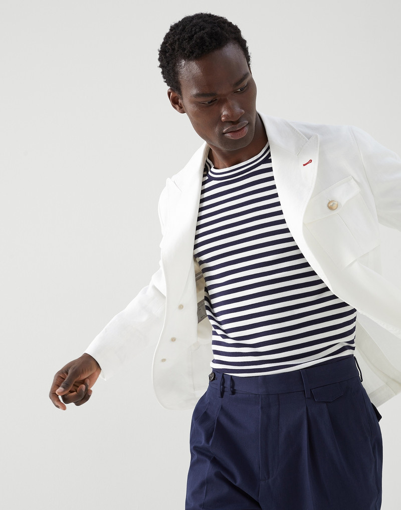 Twisted linen safari jacket with metal buttons 4