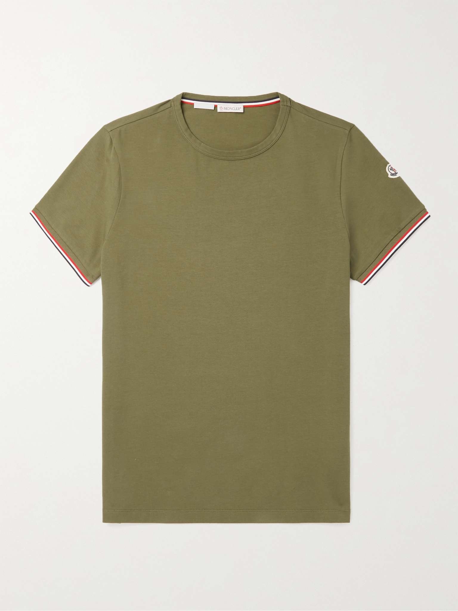 Contrast-Tipped Stretch-Cotton Jersey T-Shirt - 1