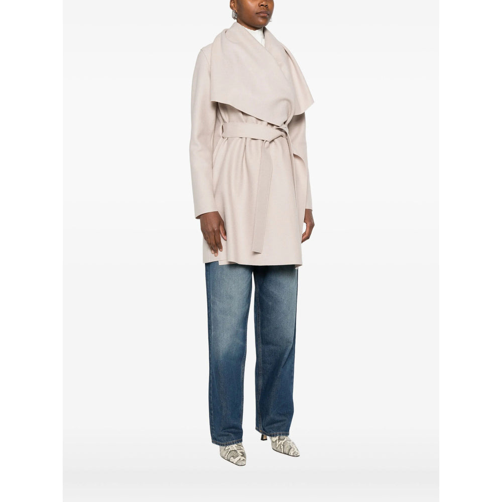 Harris Wharf London Neutrals Coats - Double Breasted & Peacoats Women - 4