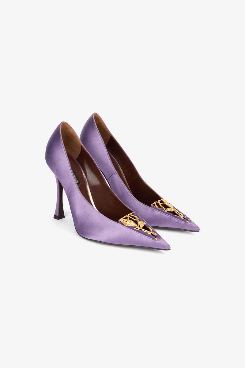 Lilac Pumps With Leaf Insert 2