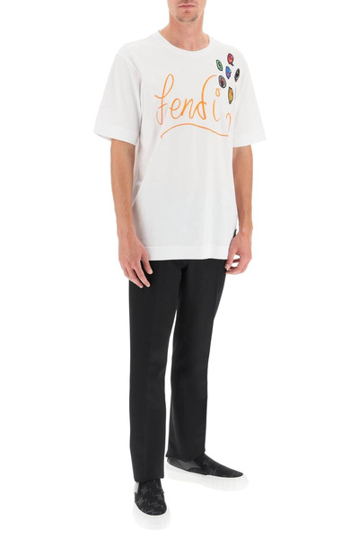 FENDI T-SHIRT WITH LOGO AND SMILEYS outlook