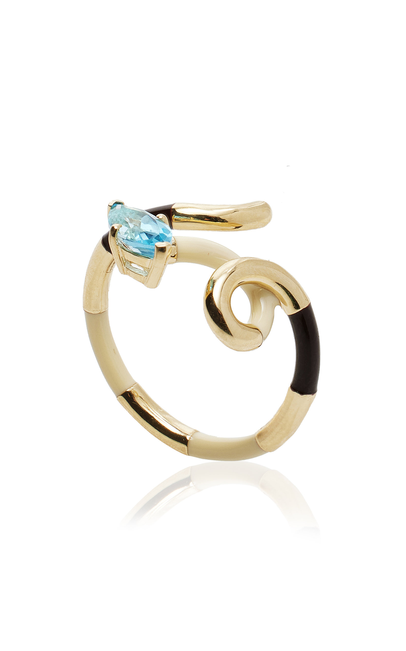 9K Gold, Crystal, And Enamel Ring multi - 3