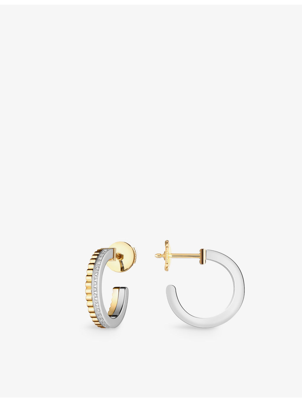 Quatre Radiant Edition 18ct yellow and white-gold 0.24ct diamond hoop earrings - 3