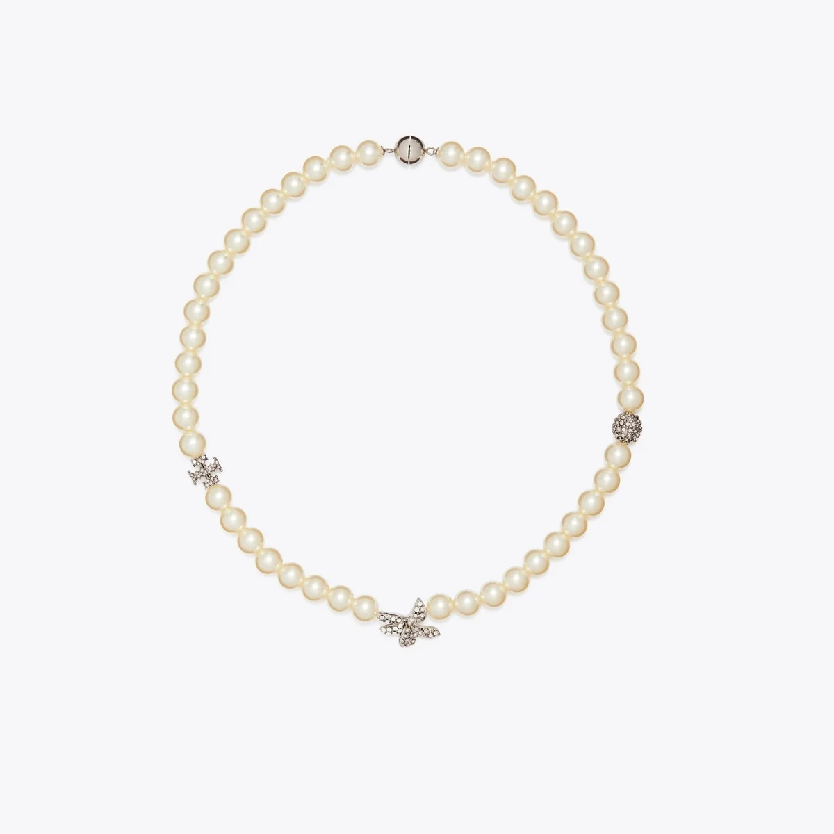 Moondance Pavé Flower Pearl Necklace - 1