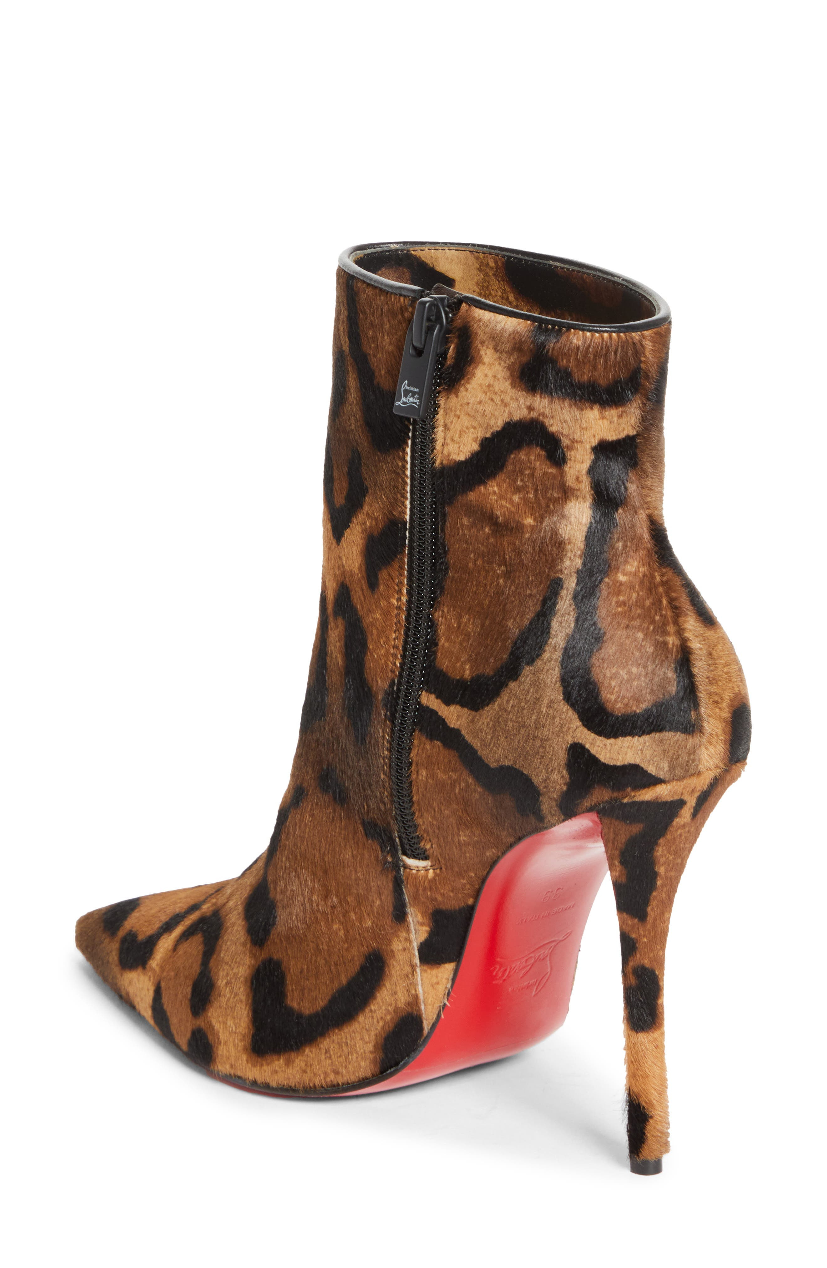 Christian Louboutin Miss Z Genuine Calf Hair Pointed Toe Bootie in Brown at Nordstrom - 2