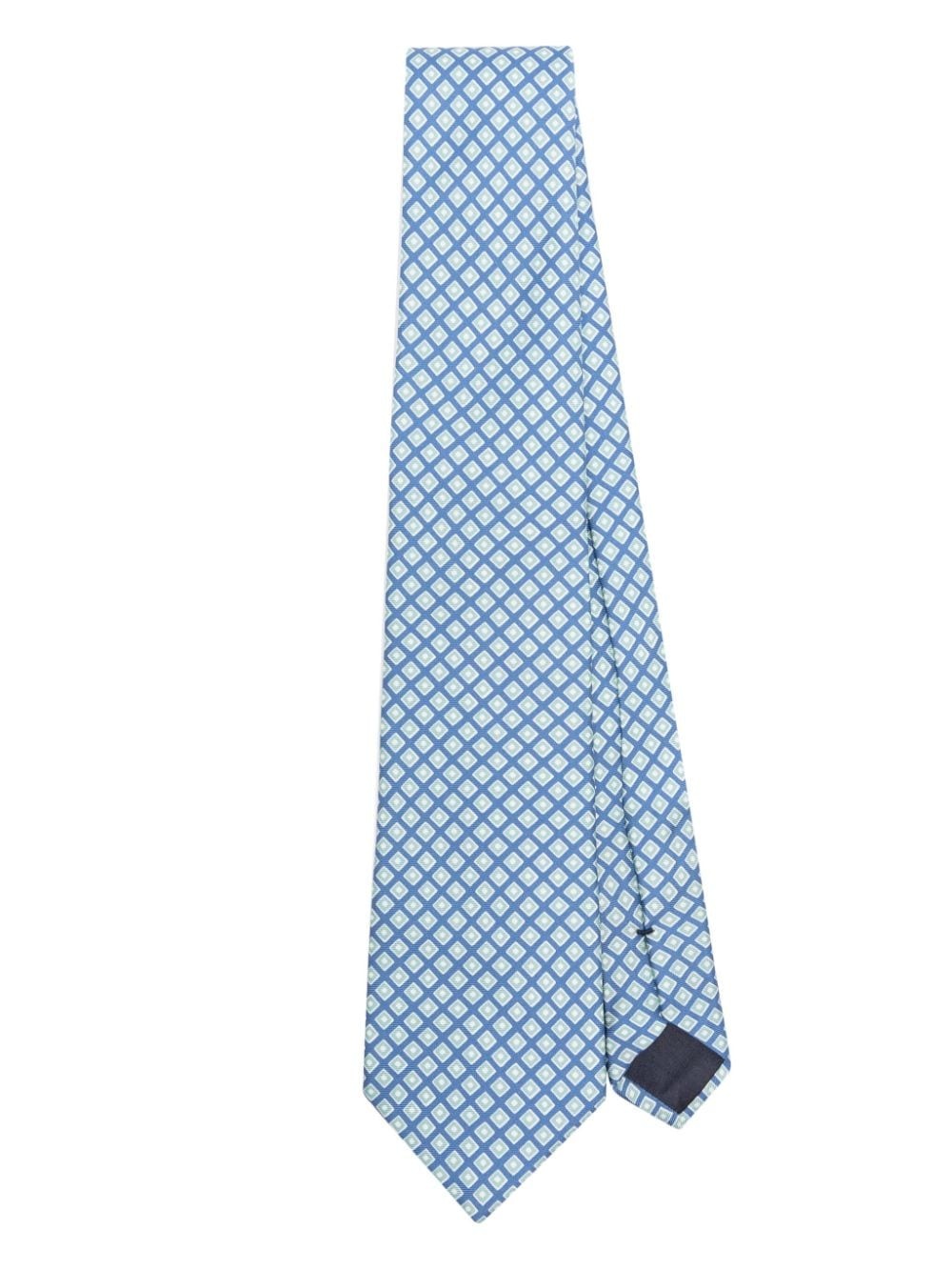 graphic-print organic silk tie - 1