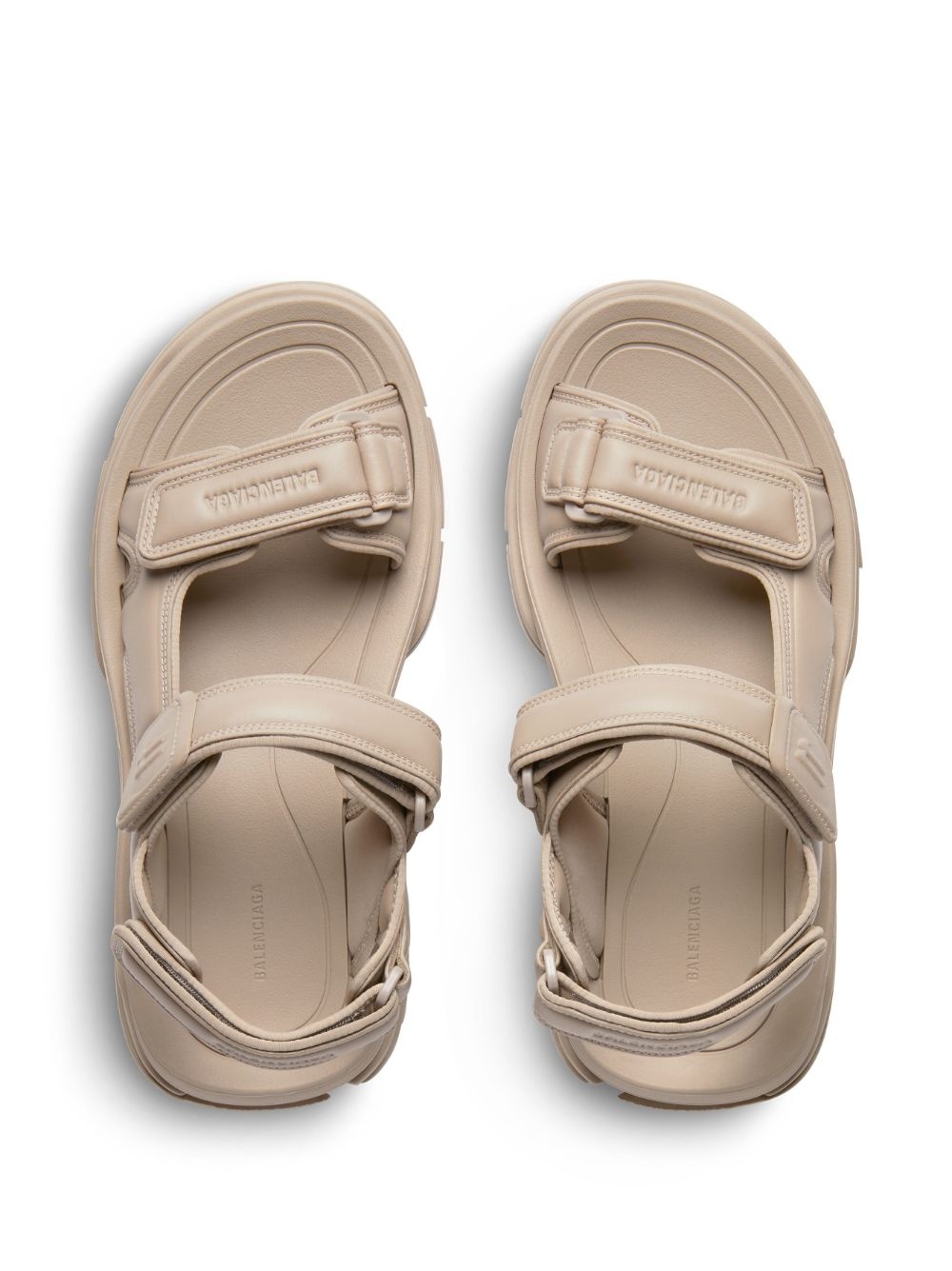 Balenciaga Taupe Faux-Leather Tourist Sandals
