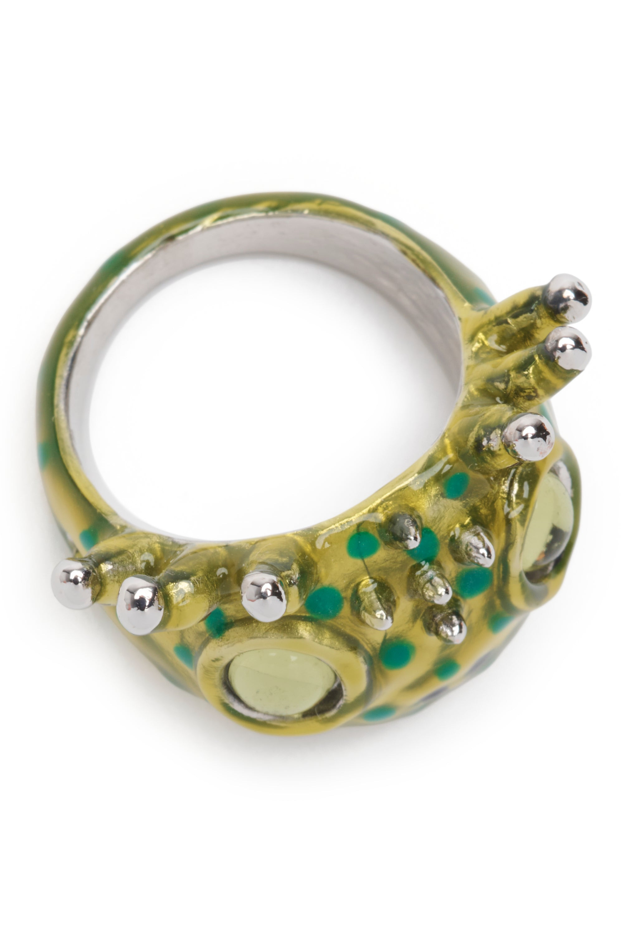 LIME DOTS AXOLOTL RING - 3