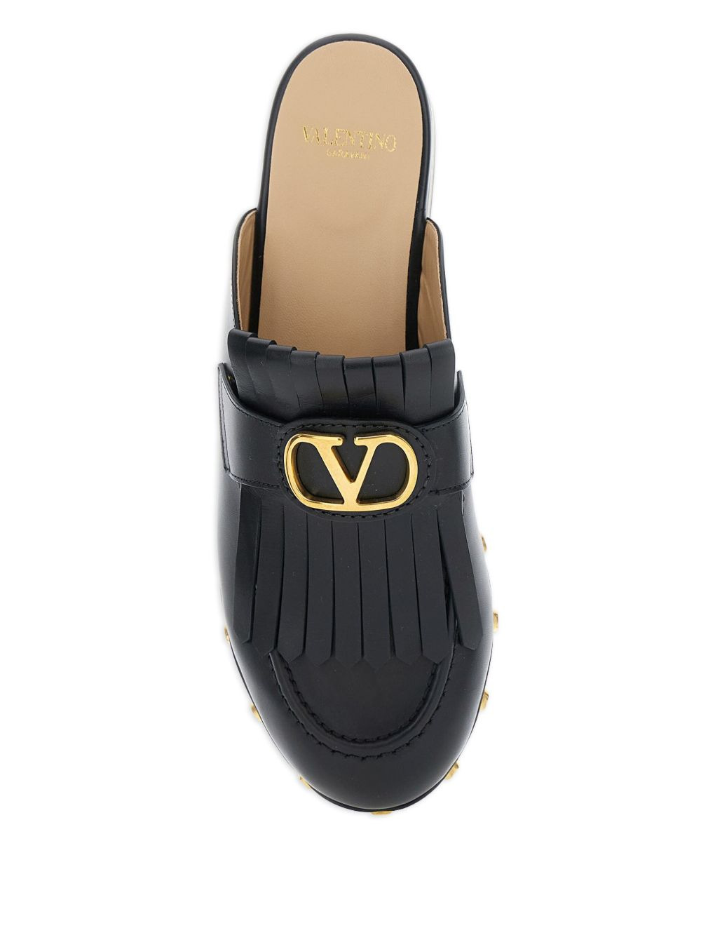 V-logo Signature fringed mules - 4