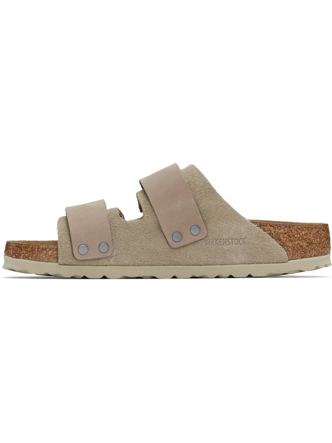 Taupe Narrow Uji Sandals - 3