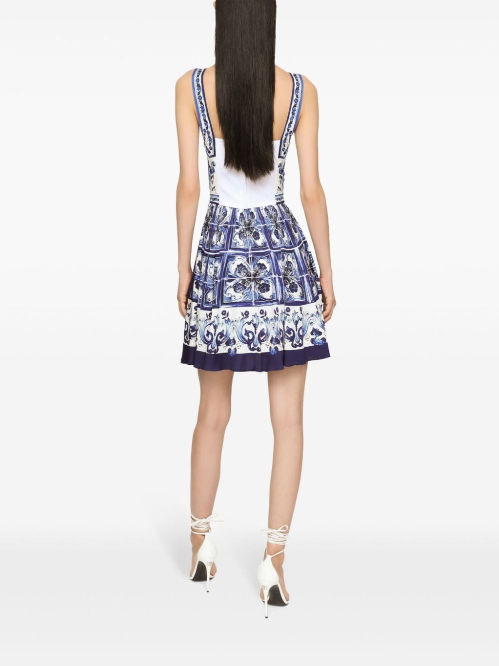 Majolica-print bustier minidress - 4