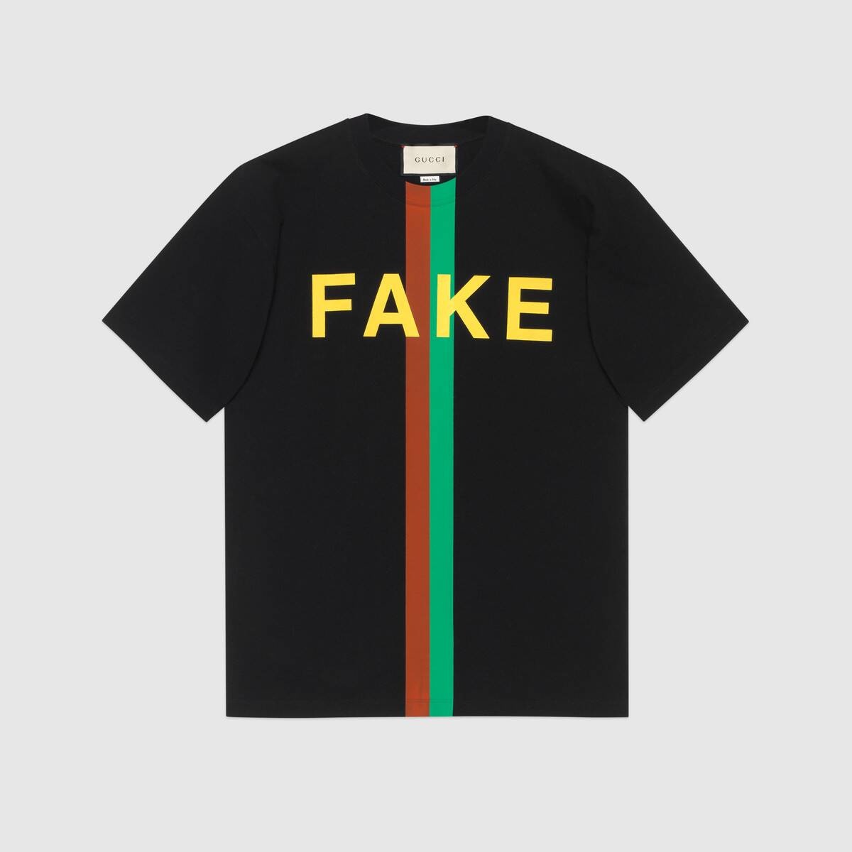 'Fake/Not' print oversize T-shirt - 1