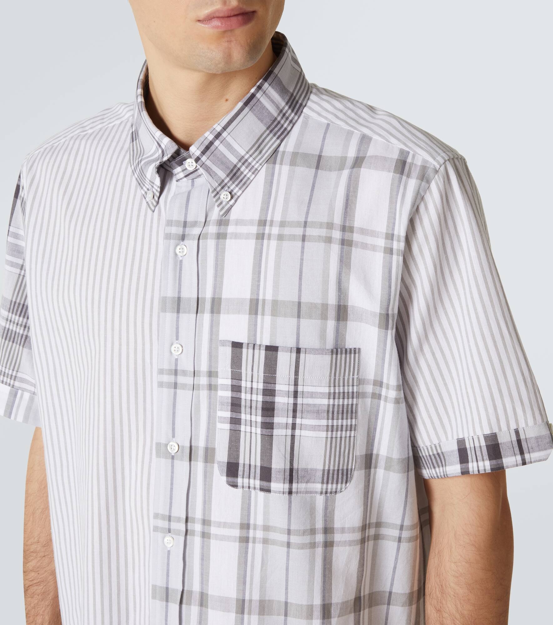 Striped patchwork cotton shirt - 5