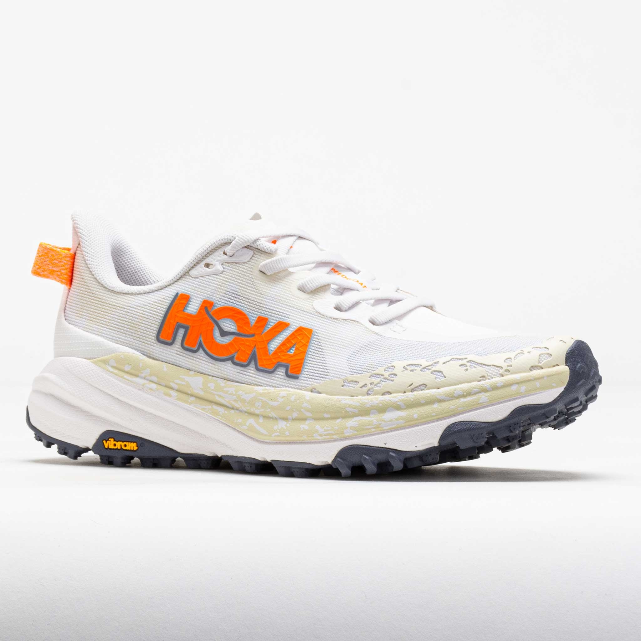 HOKA Speedgoat 6 Men's White/Neon Tangerine - 5