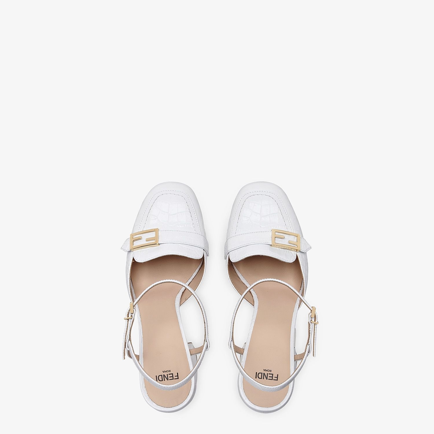 White leather Promenade loafers - 4