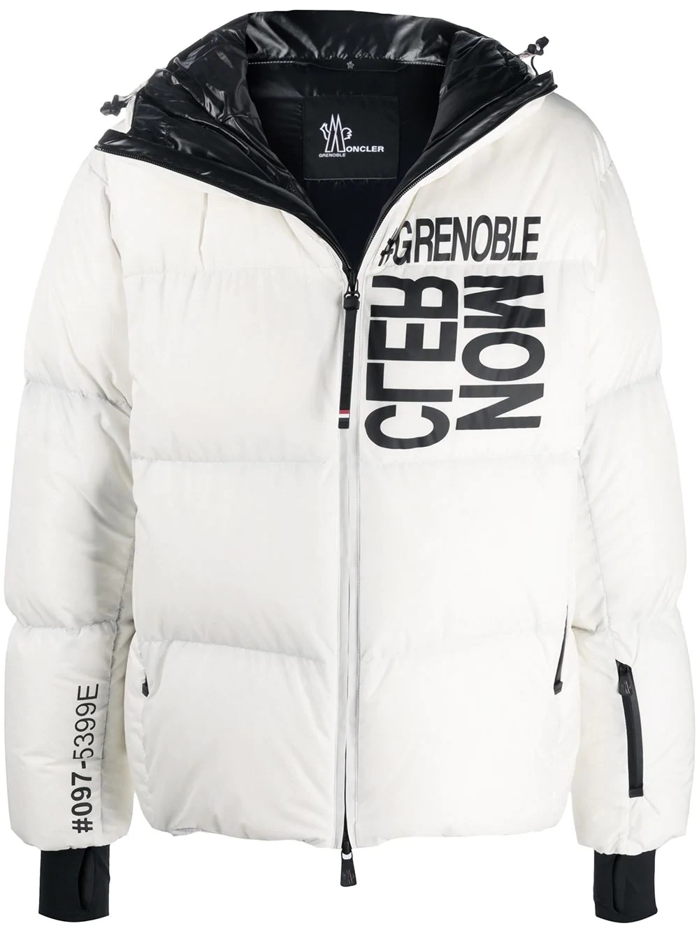 padded logo-print down jacket - 1