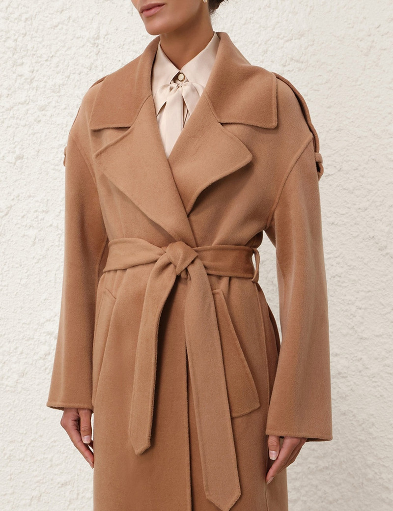NATURA BELTED LONG COAT 5