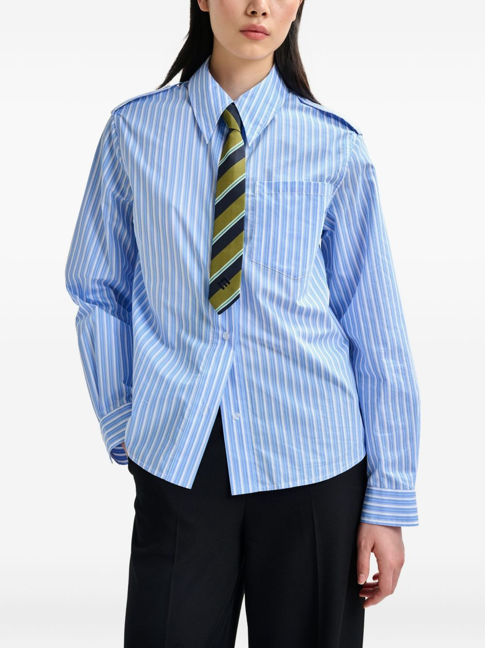 stripe-pattern shirt - 3