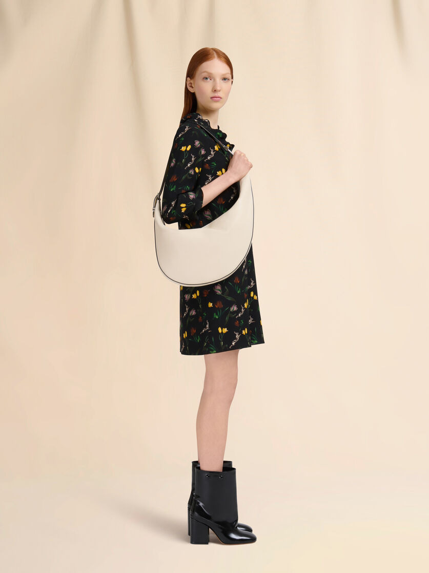 CREAM LEATHER DOT SMALL HOBO BAG - 2