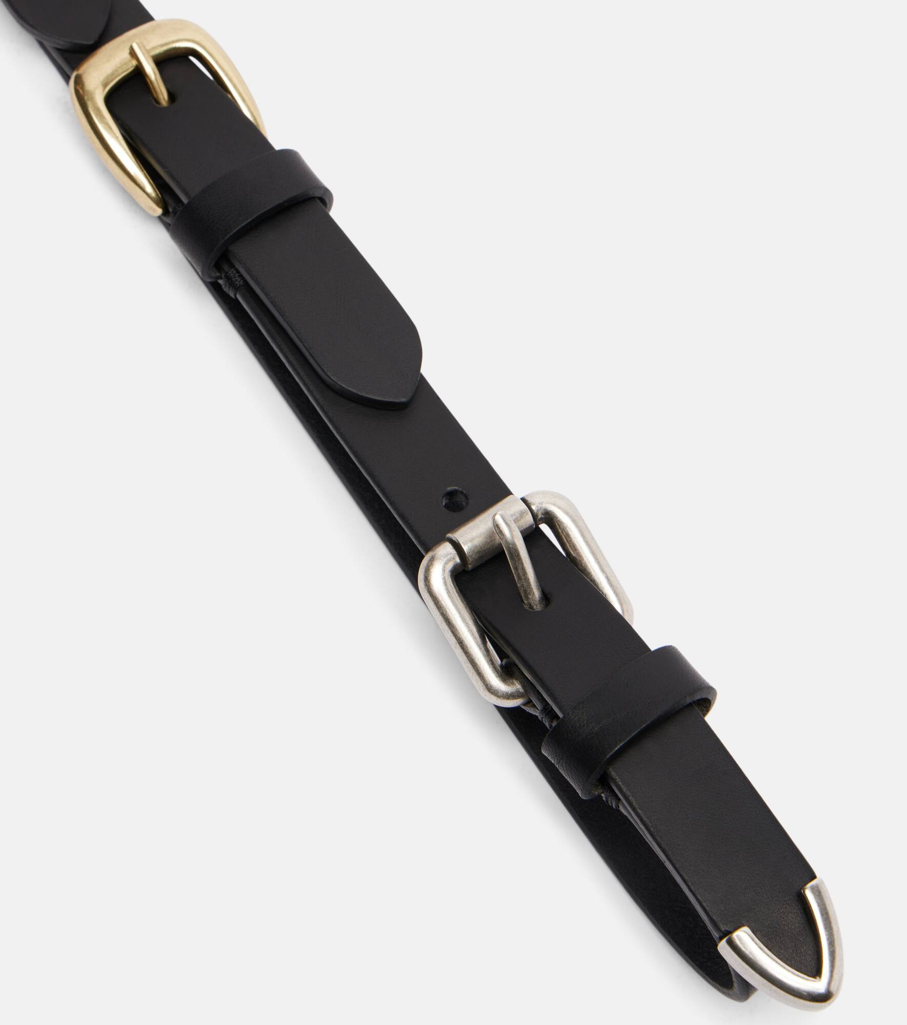Embellished leather belt - 3