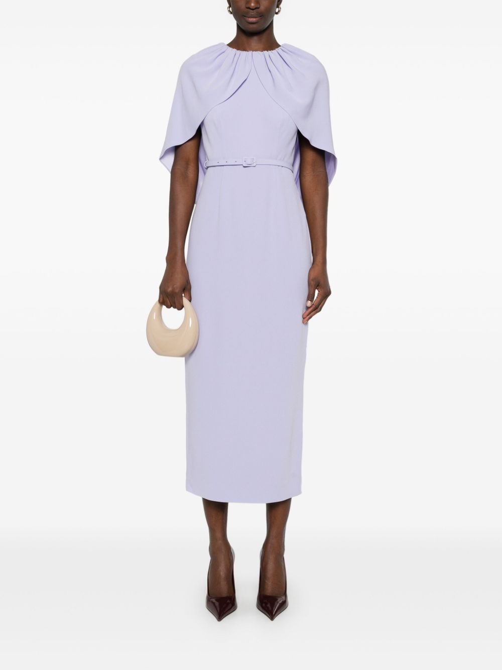 cape crepe midi dress - 2