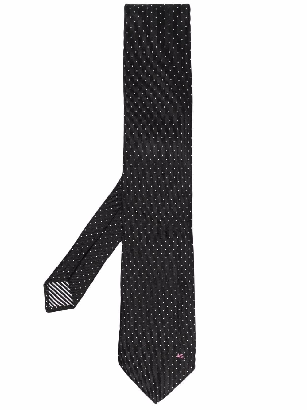 polka dot-print silk tie - 1