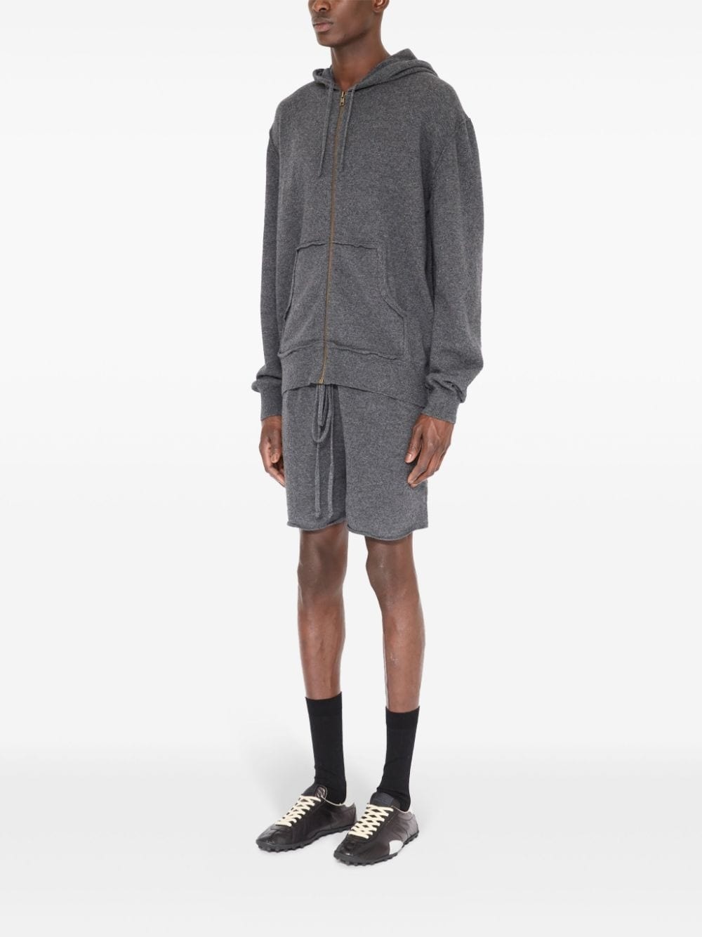 brushed zipped hoodie - 3