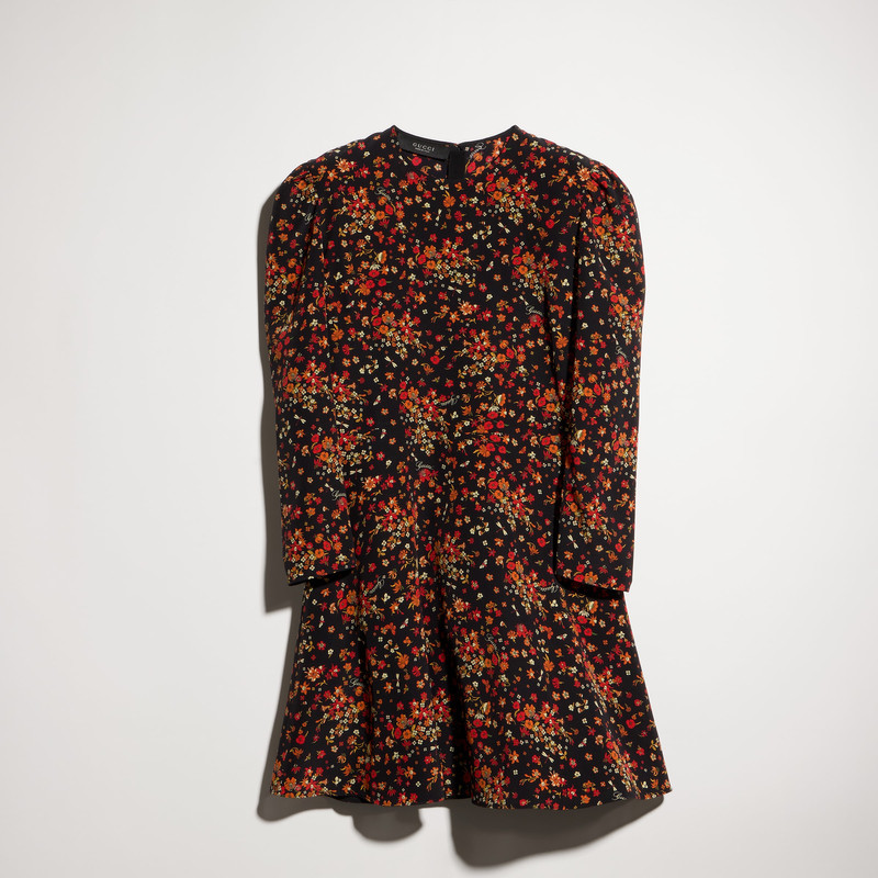 Printed silk dress - 1