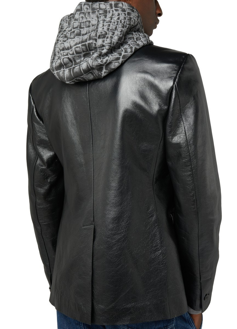 single-breasted leather blazer 5