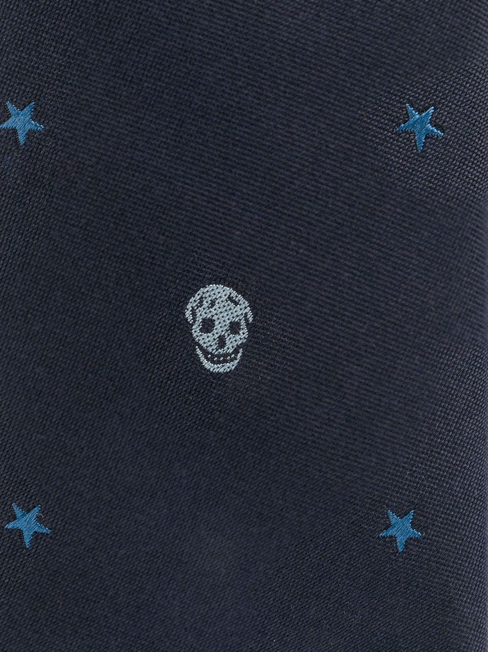 skull and star embroidered tie - 2