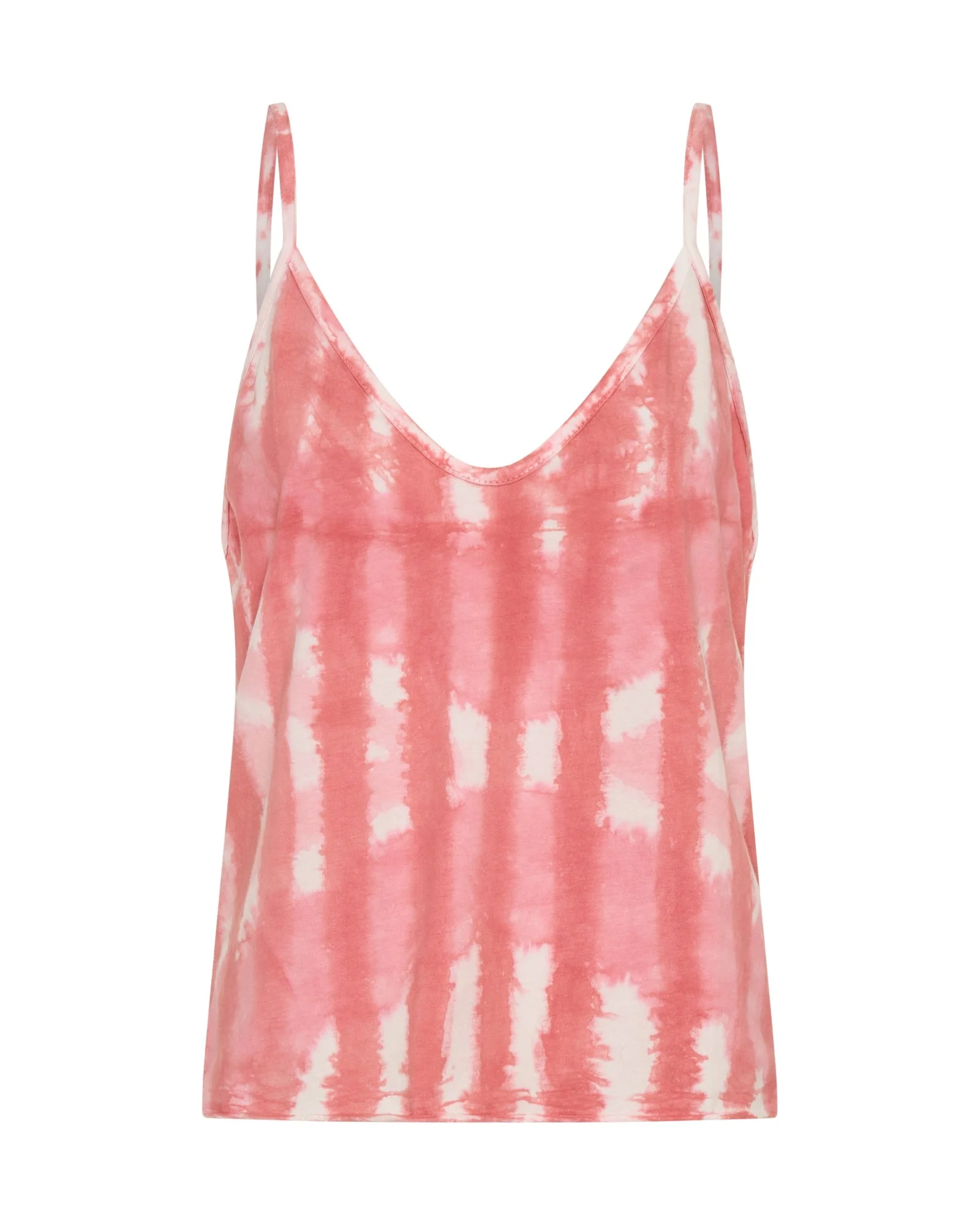 Santorini Deep V Front Cotton Singlet - Pink - 1