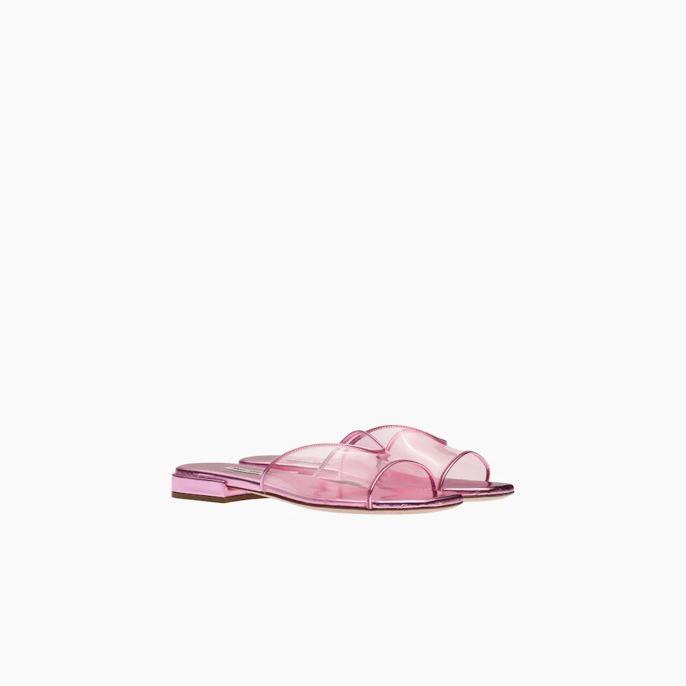 Plexiglas and metallic leather sandals - 1