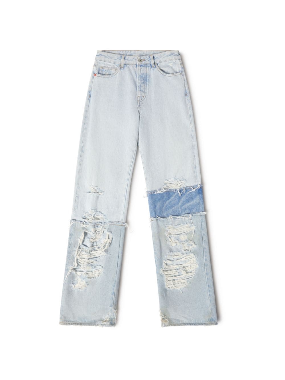 Layered Denim Baggy Pants - 1