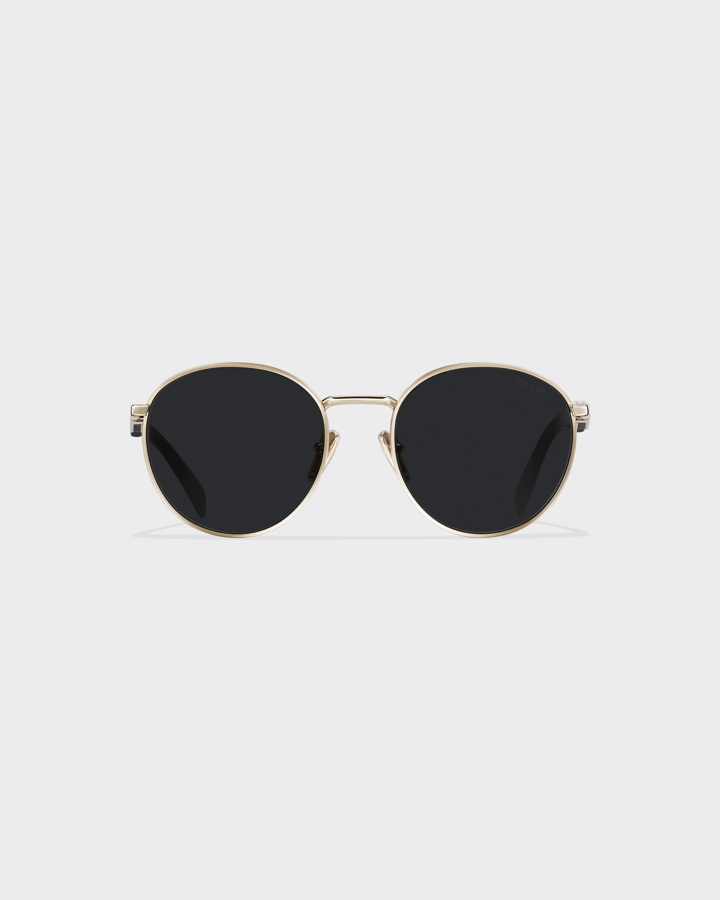 Prada Triangle Logo Round Metal Sunglasses | Neiman Marcus
