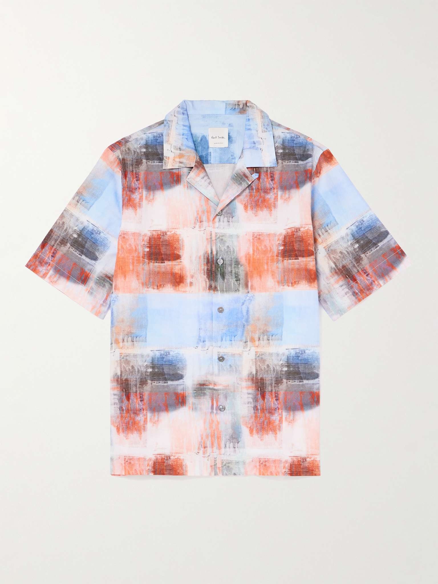 Convertible-Collar Printed Lyocell Shirt - 1