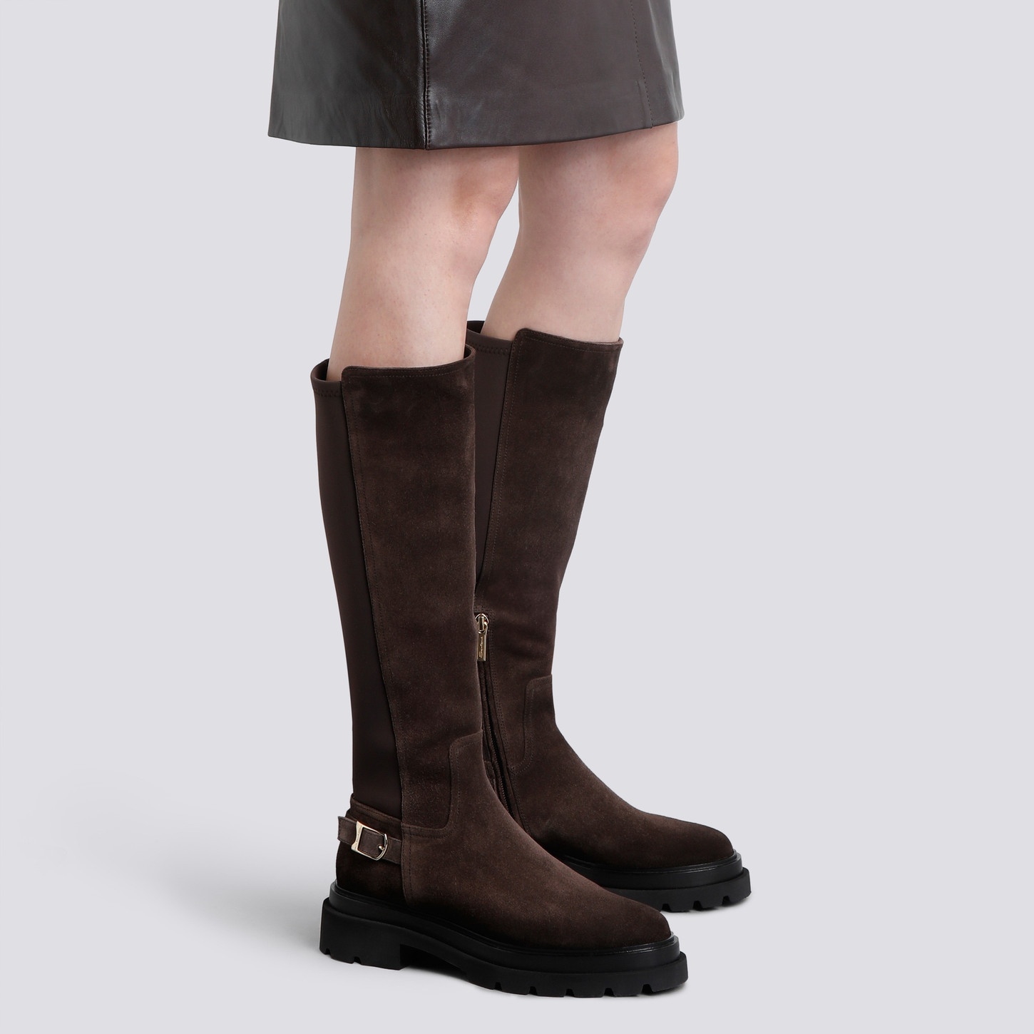 Women's dark brown suede boot - 2