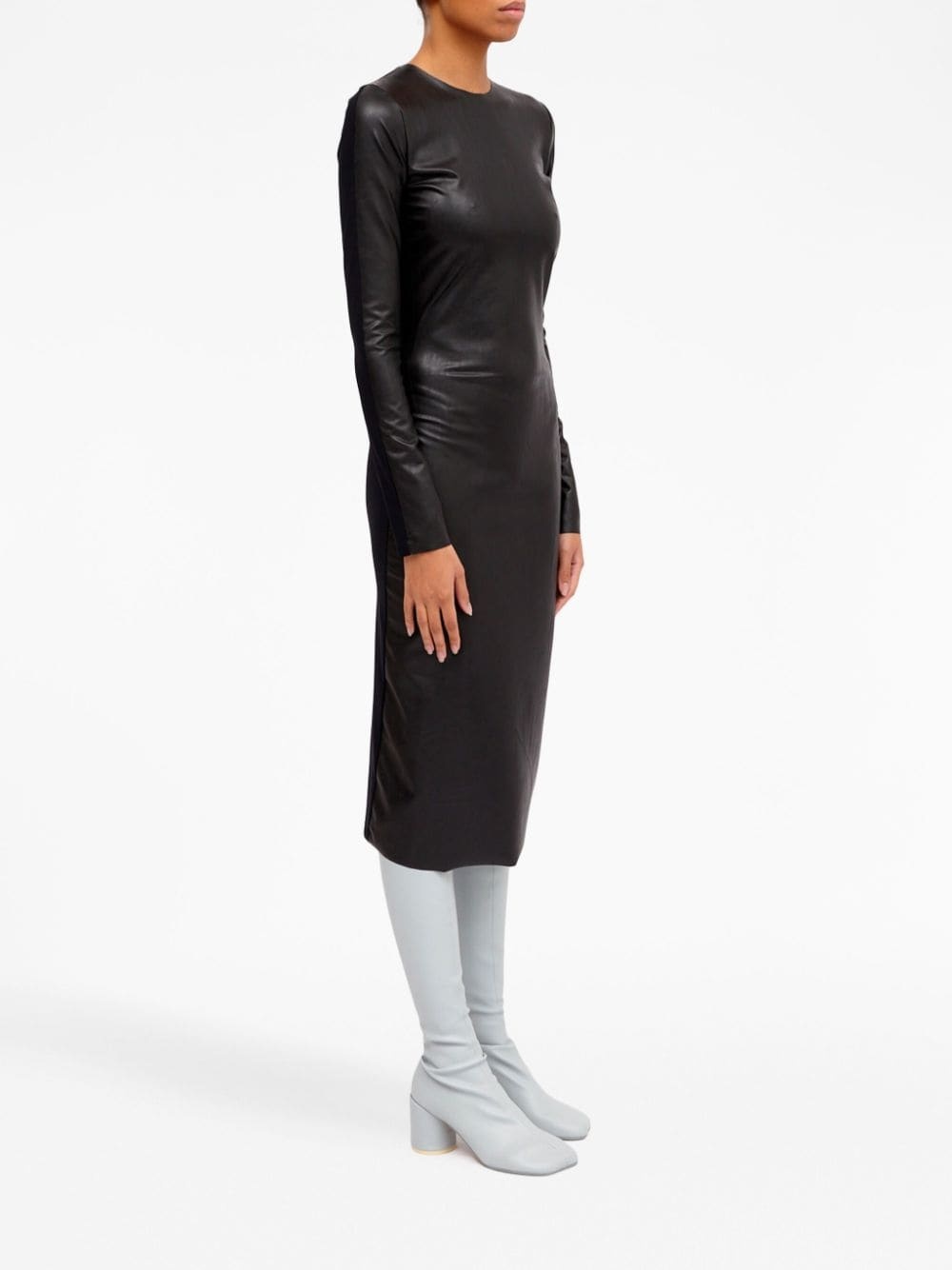 faux leather midi dress - 3