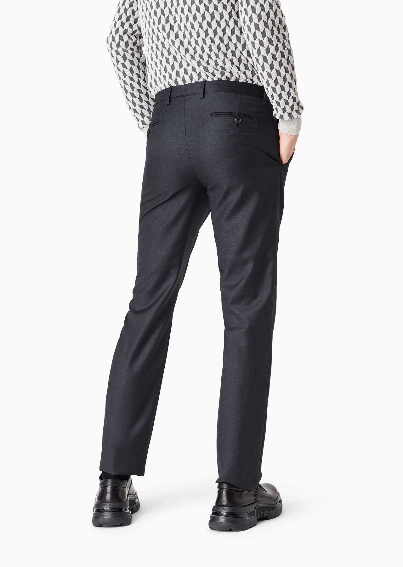 Wool and cashmere gabardine trousers - 5