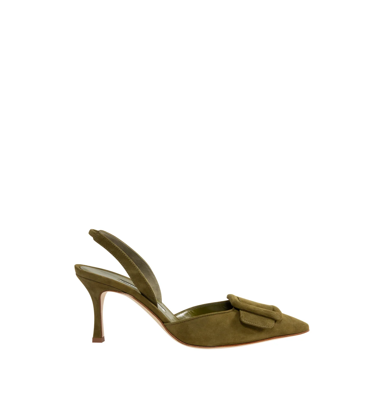 SUEDE BUCKLE SLINGBACK PUMPS - 1