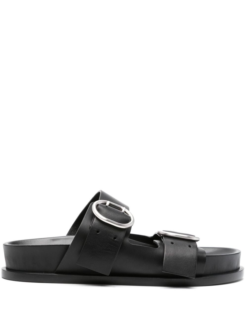 double-buckle leather sandals - 1