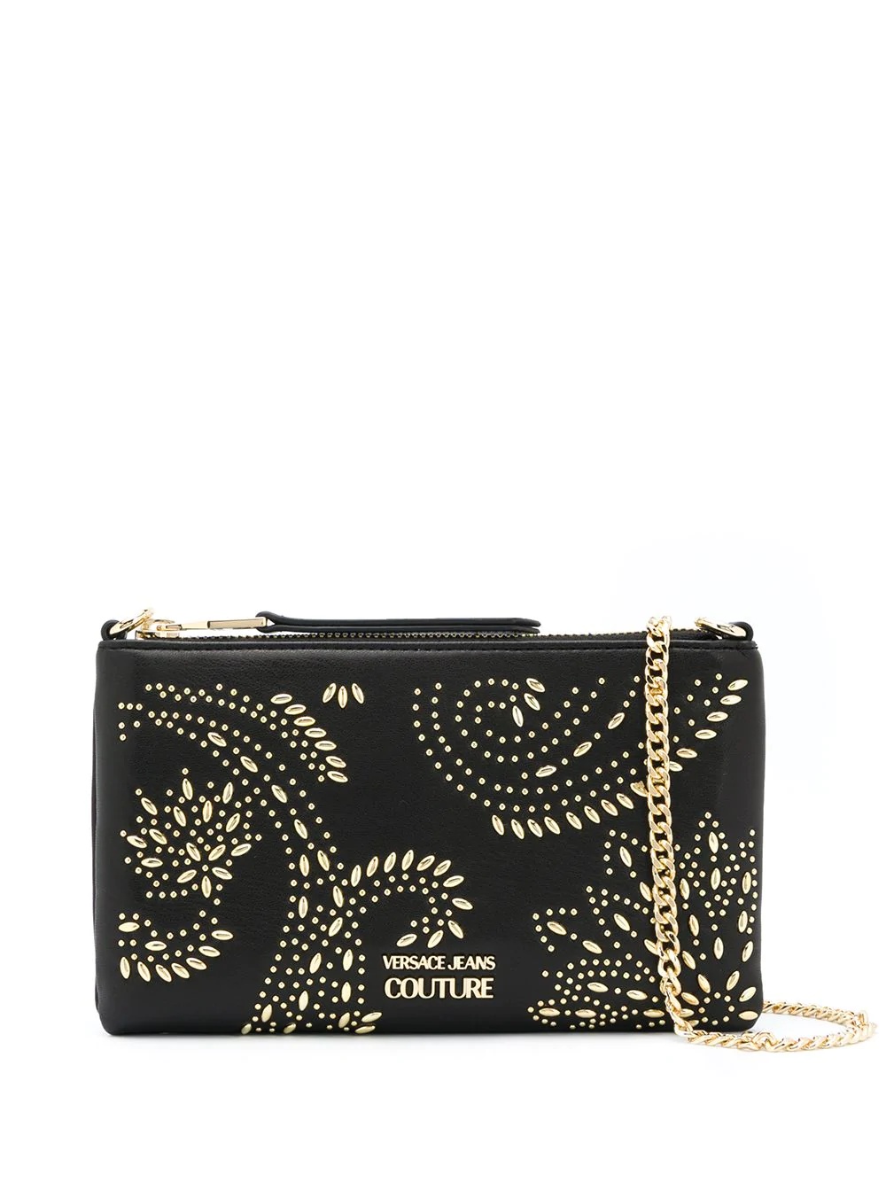 embellished logo shoulder bag - 1