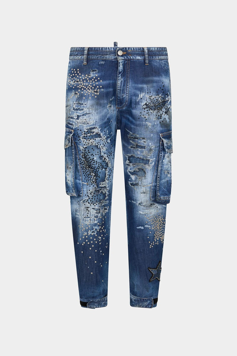 DENIM CARGO PANTS - 1