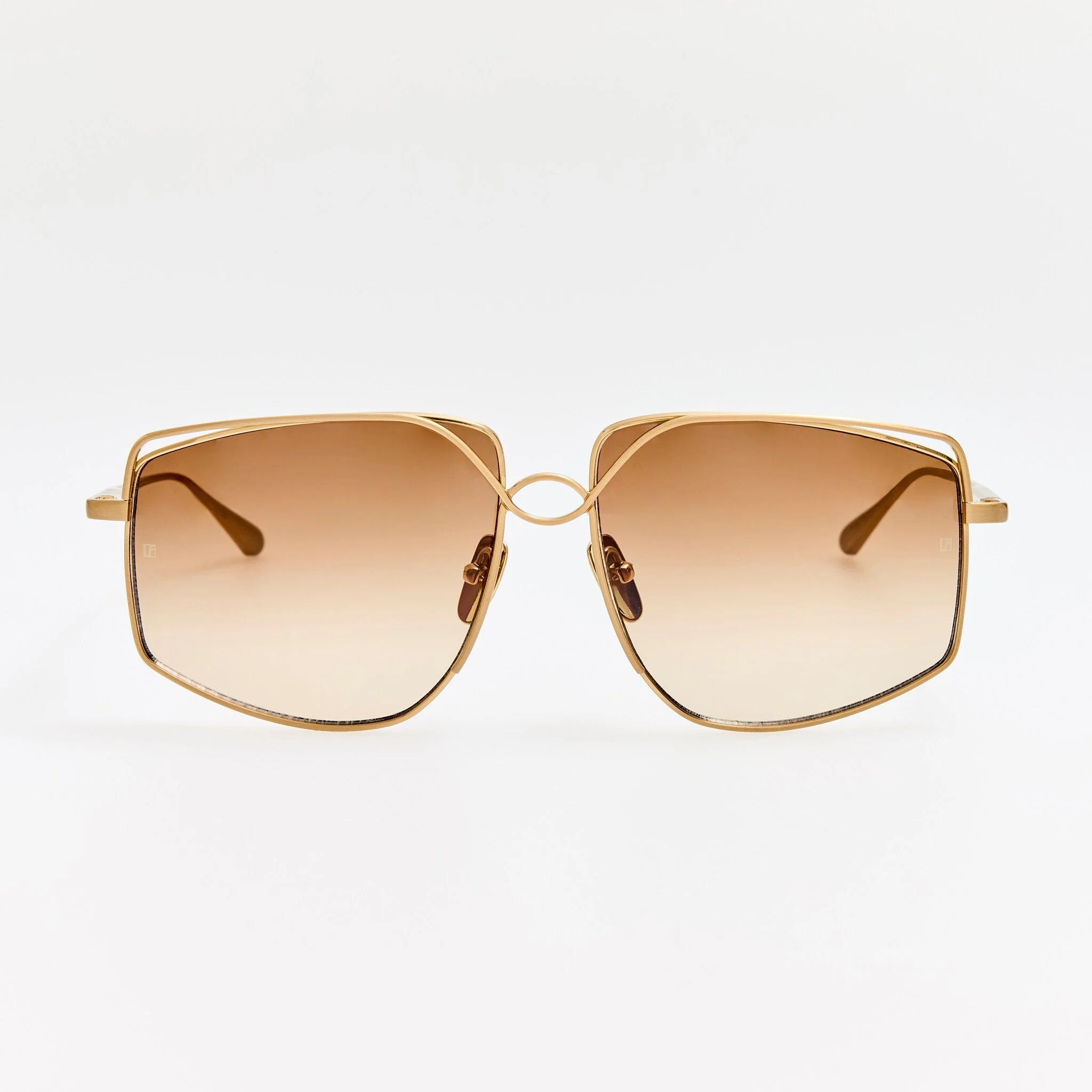 Miranda Sunglasses in Matt Champagne and Mocha - 1