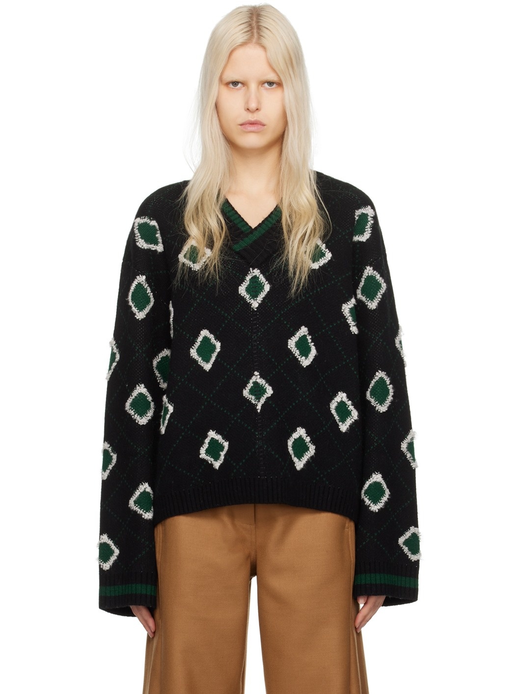 Black & Green Palomar Sweater - 1