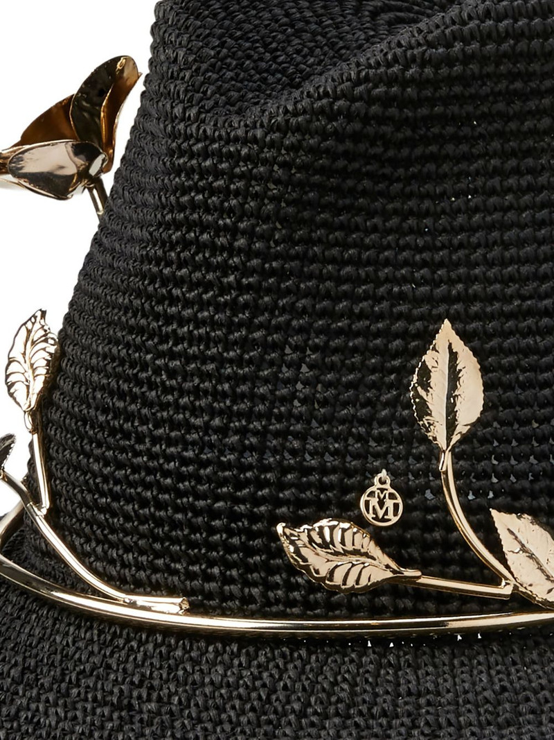 MAISON MICHEL Neva leaf-detailed hat outlook