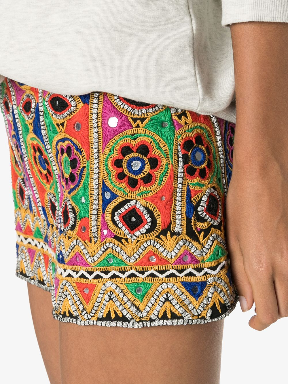 mirror-embroidered mini skirt - 5