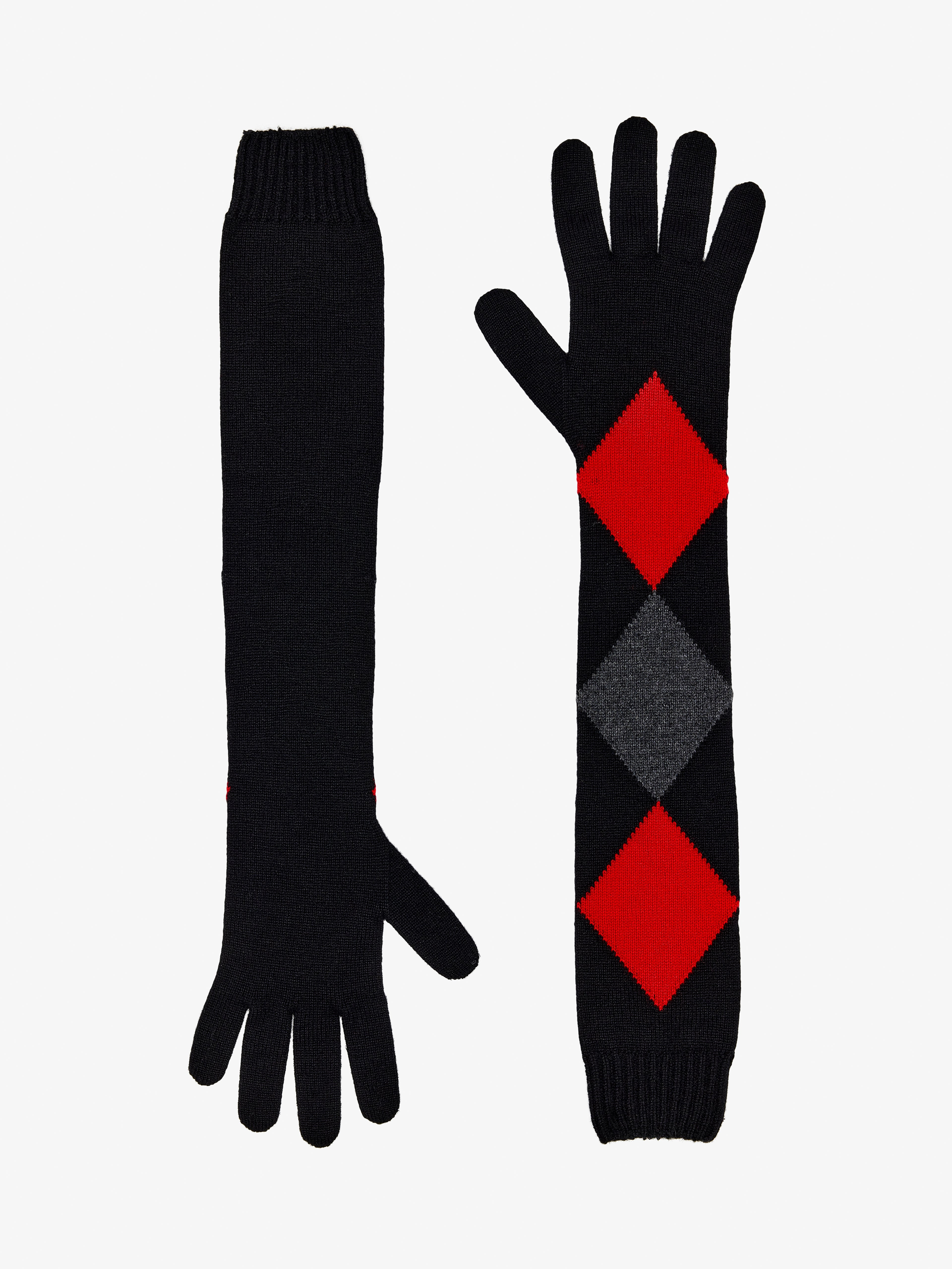 Vivian Gloves in Argyle Cashmere Knit - 3
