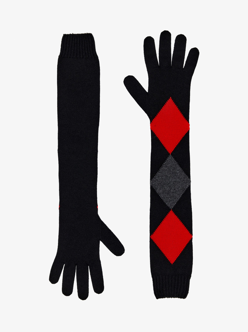 Vivian Gloves in Argyle Cashmere Knit 3