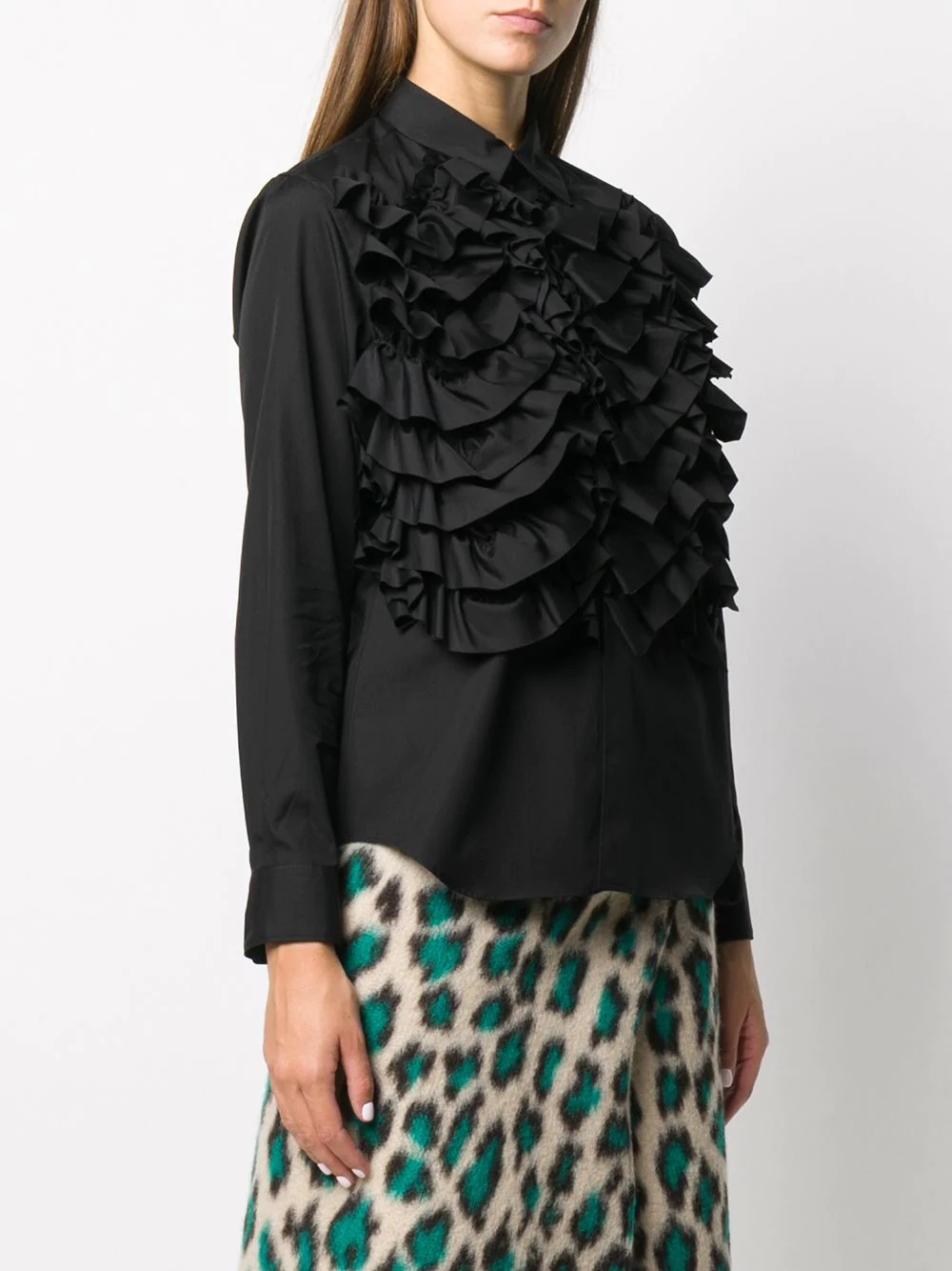 ruffled front shirt - 3